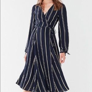 UO Audrey long-sleeved wrap midi dress
